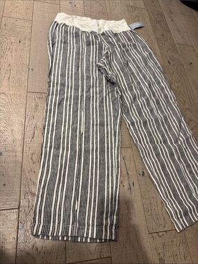 NWT coldwater creek linen Pants - Black & White